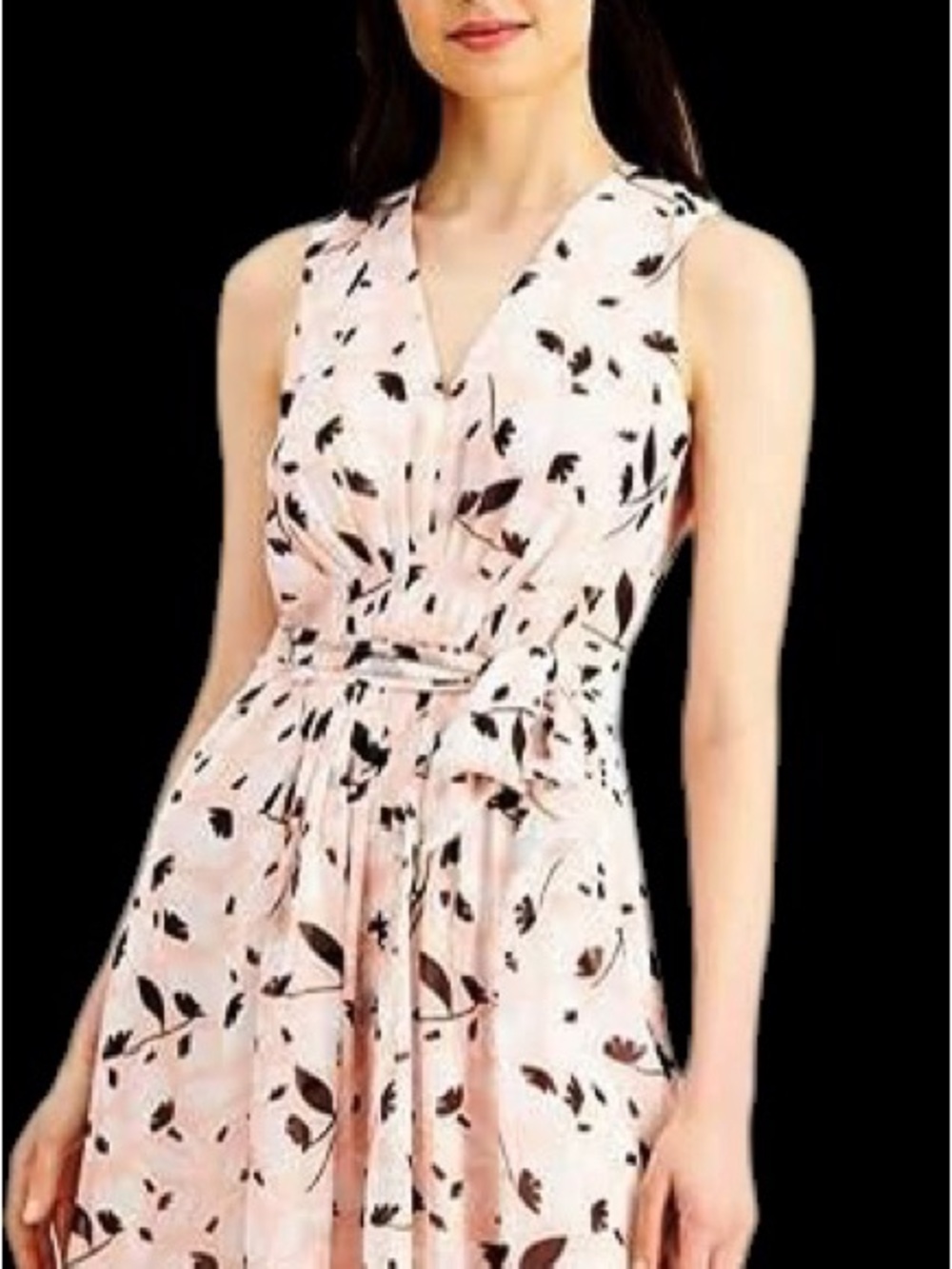 NWT Anne Klein Floral  Chiffon Cherry Blossom Combo Dress – Size 6